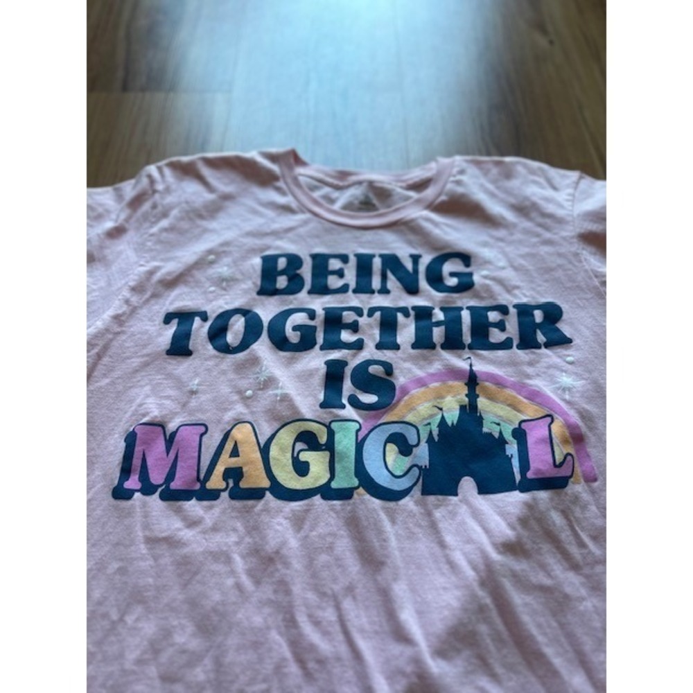 Disney Parks Pink Graphic T-Shirt Being Together Is Magic Women's‎ Short Sleeve